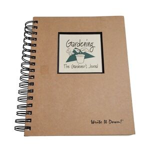 Write It Down! Gardening Journal Notebook Tan Spiral Bound 7.5x9 Guided